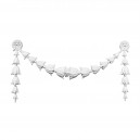 ref 176 flower garland ornament in plaster for wall or furniture