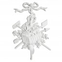 ref 215a Four Seasons ornament "summer" in plaster for framing or above-the-door decoration.