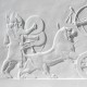 ref 1004 bas-relief en plâtre la chasse aux lions